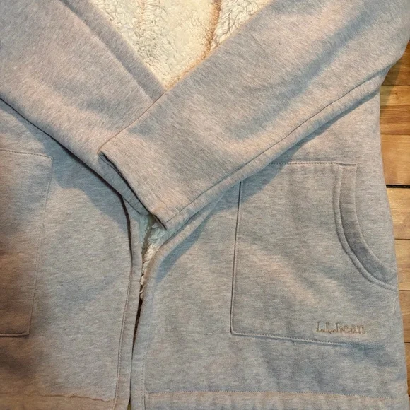 L.L.Bean 1912 Sherpa-Lined Cardigan Jacket – Oatmeal Heather – Small - Picture 6 of 8